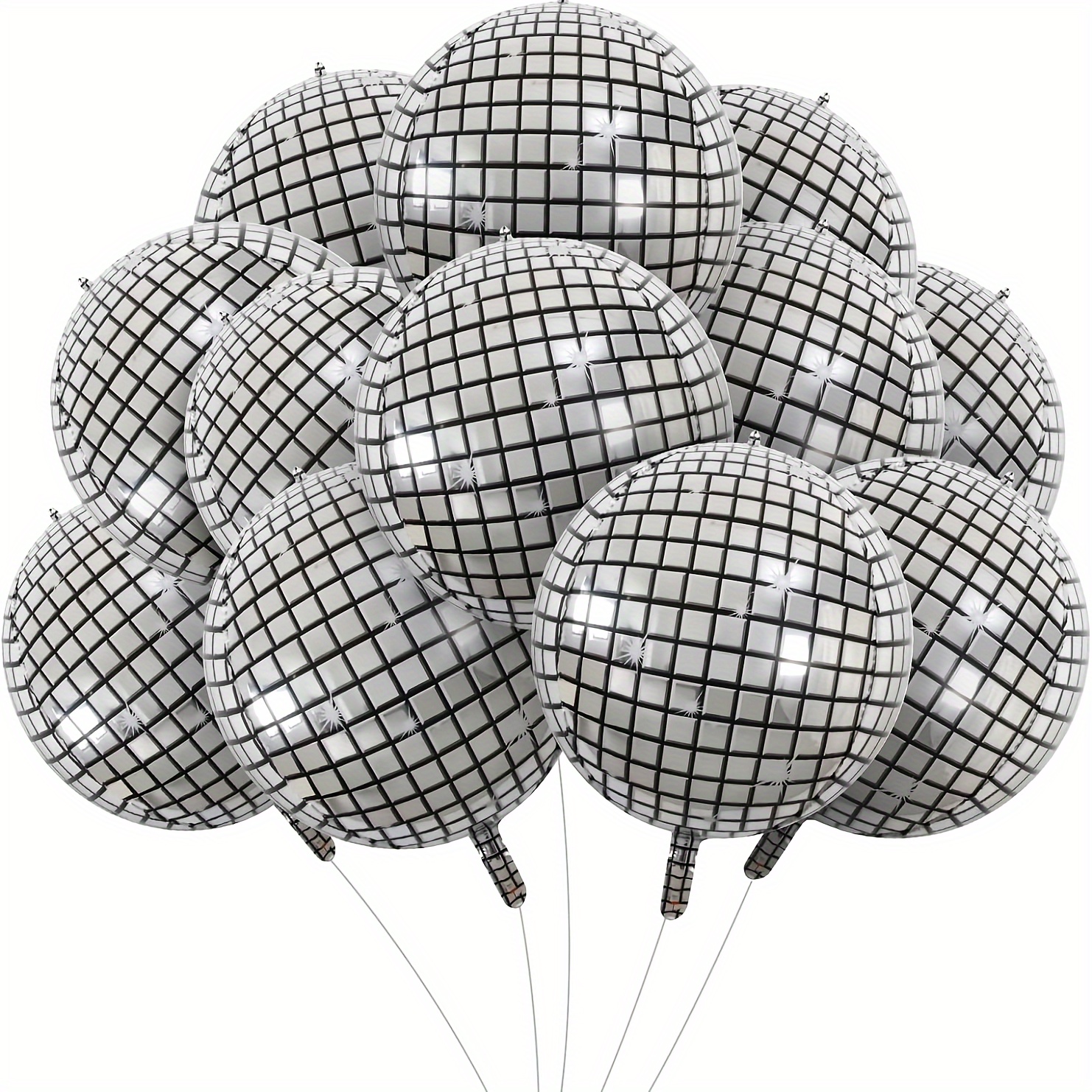 12 Pack 22 inch Disco Ball Balloons ,Disco Party Decorations,Disco Party Balloons