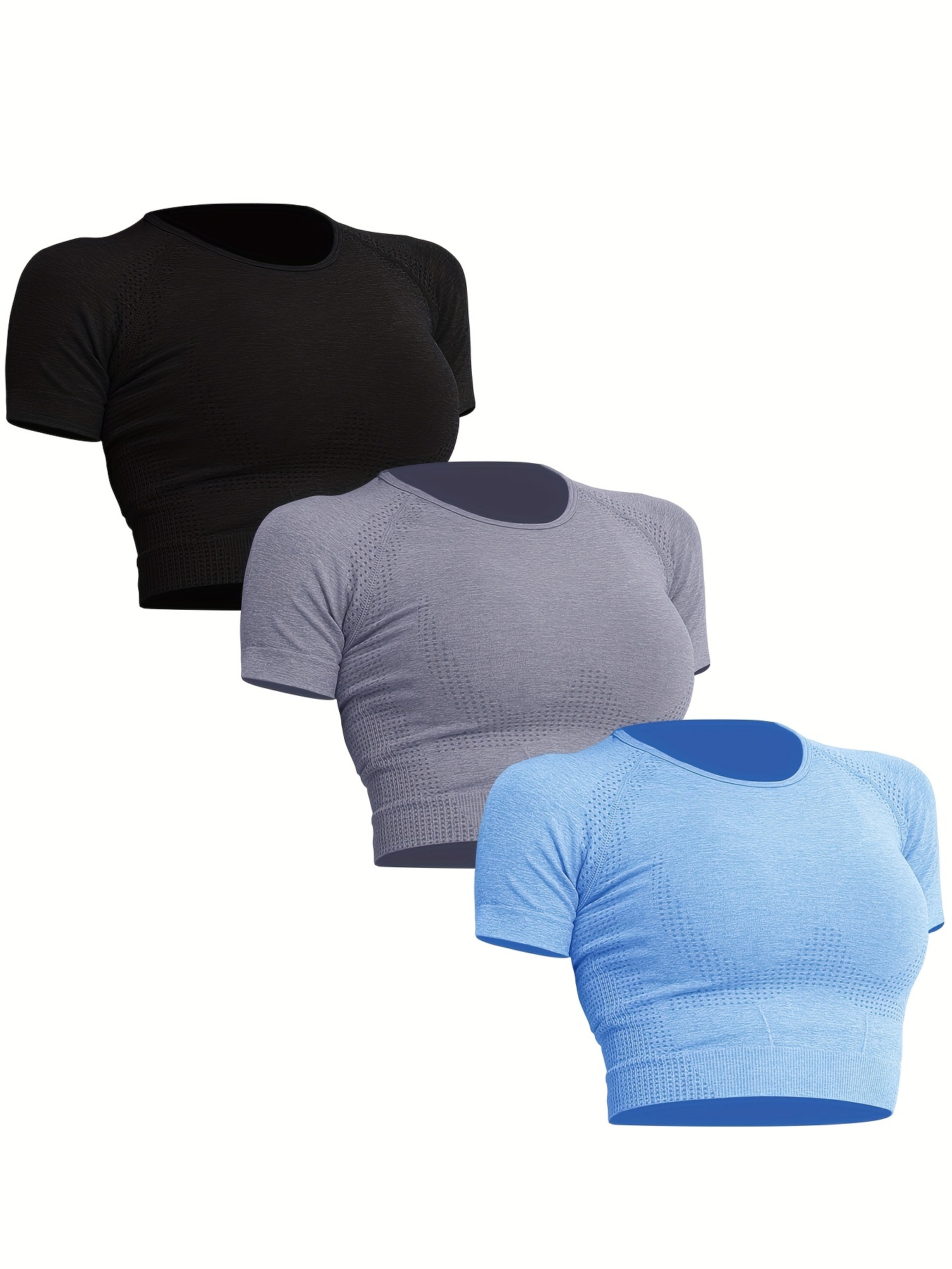 SOISOU Rib Fabric Yoga Shirts Crop Top Seamless Long Sleeve Sports Bra Sport  Fitness Workout Tops Gym t Shirt Women 7 Colors
