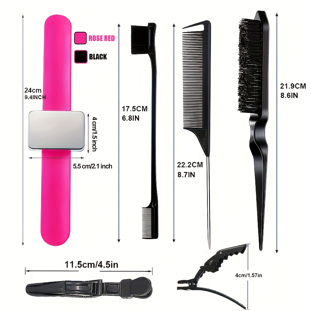 Magnetic Wristband Set For Hair Stylist Pin Wristband Wrist Pin Holder  Braiders Wristband For Gel Silicone Sewing Pincushion With Hair Brush, Rat  Tail Comb, Edge Brush, Hair Clips - Temu South Korea
