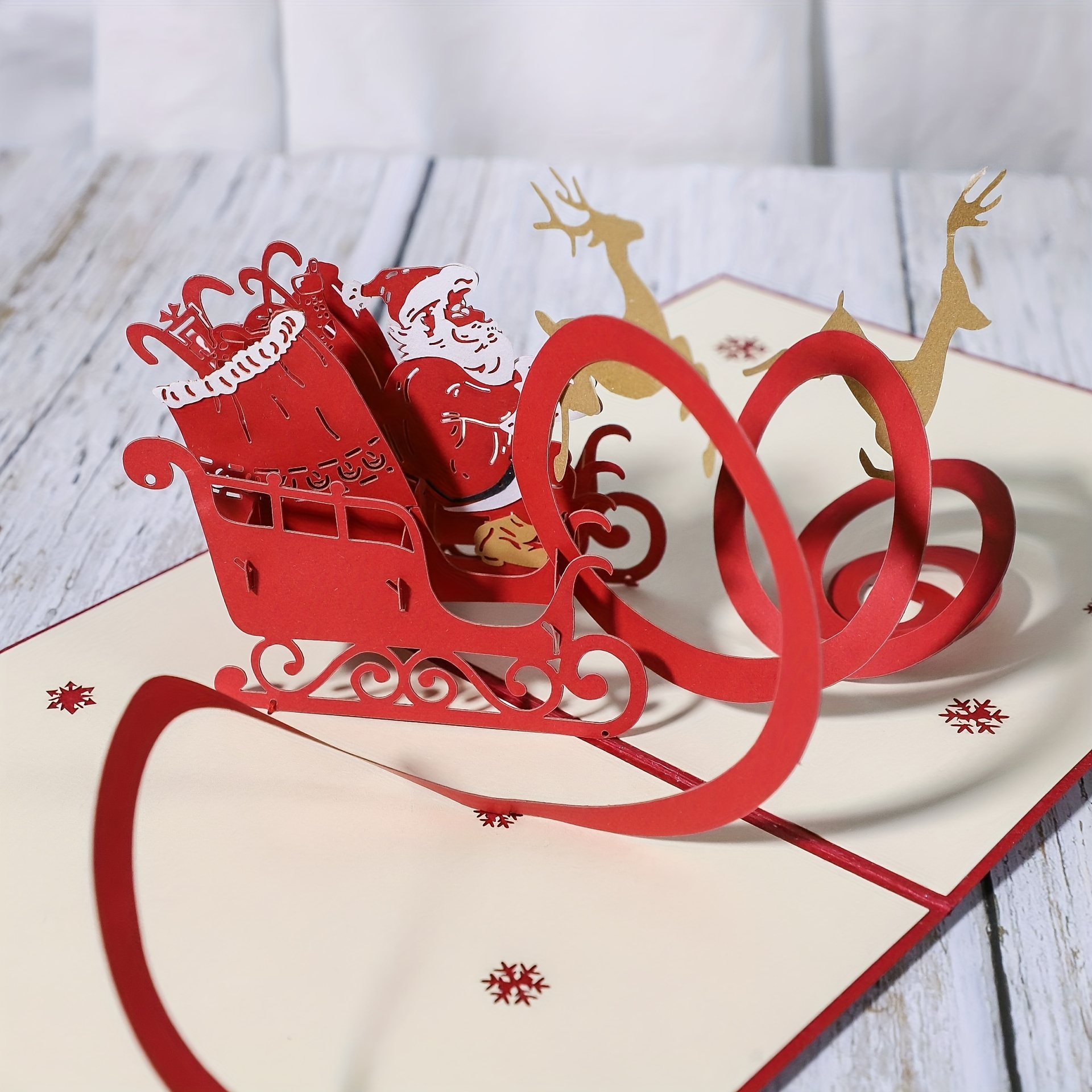 Joyeux Noël Pop Up Card, 3D Popup Cartes de vœux pour Noël, Cartes