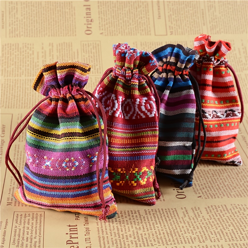 Random Color Vintage Nylon Drawstring Pouch Jewelry - Temu