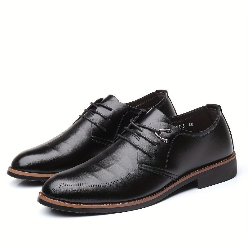 Dress Shoes Men s Solid Wear resistant Anti skid Lace Shoes - Temu Canada