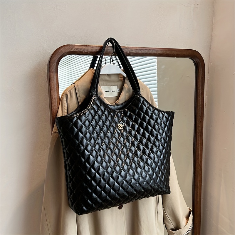 Fashion Pu Leather Handbag, Large Capacity Shoulder Bag - Temu