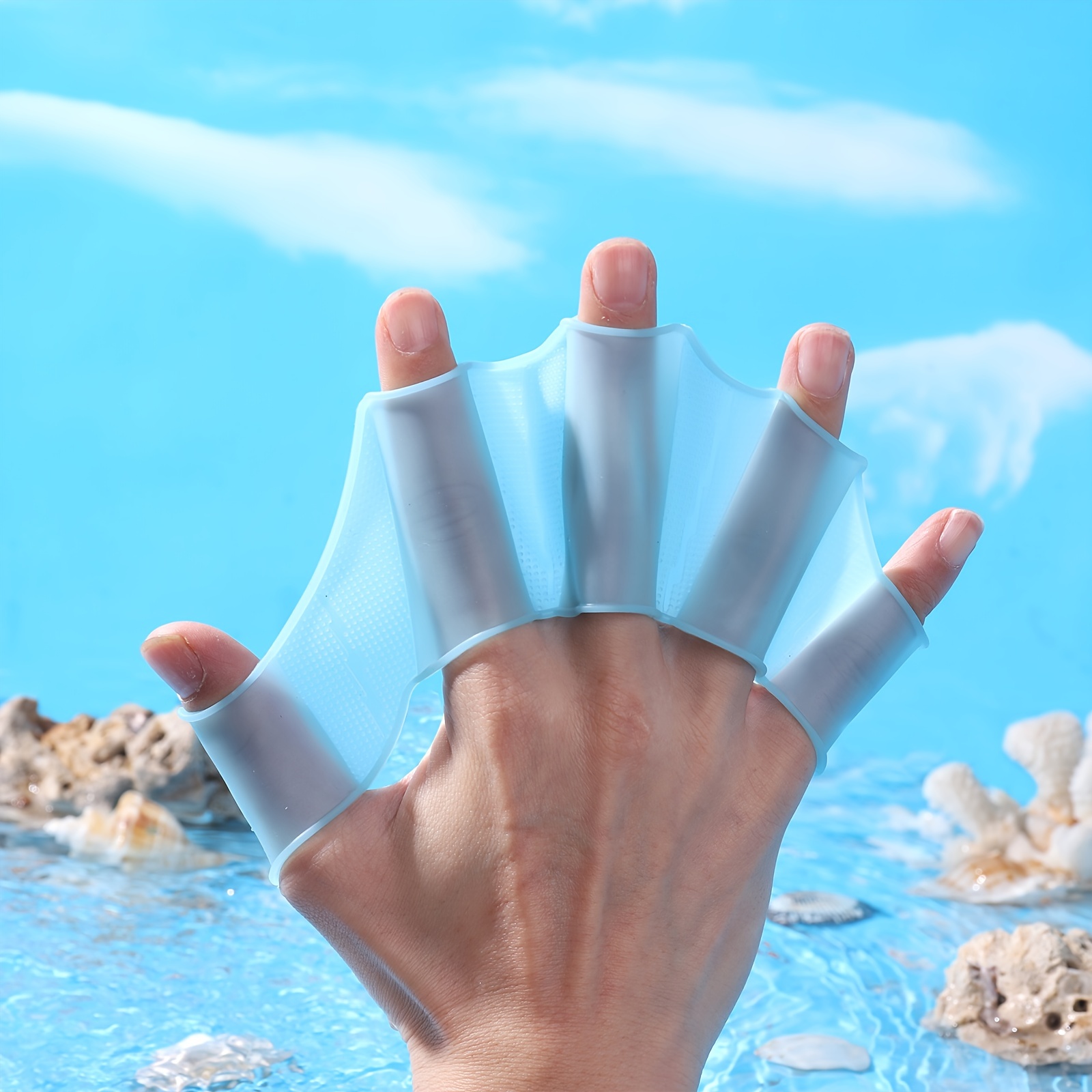 Palmes de main de natation en silicone de type grenouille unisexe