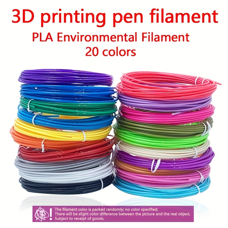 3D Pen/Printer Filament, 20 Colors 328 Feet, 1.75 mm Diameter Accessories, Size: 5M 10 Color PLA