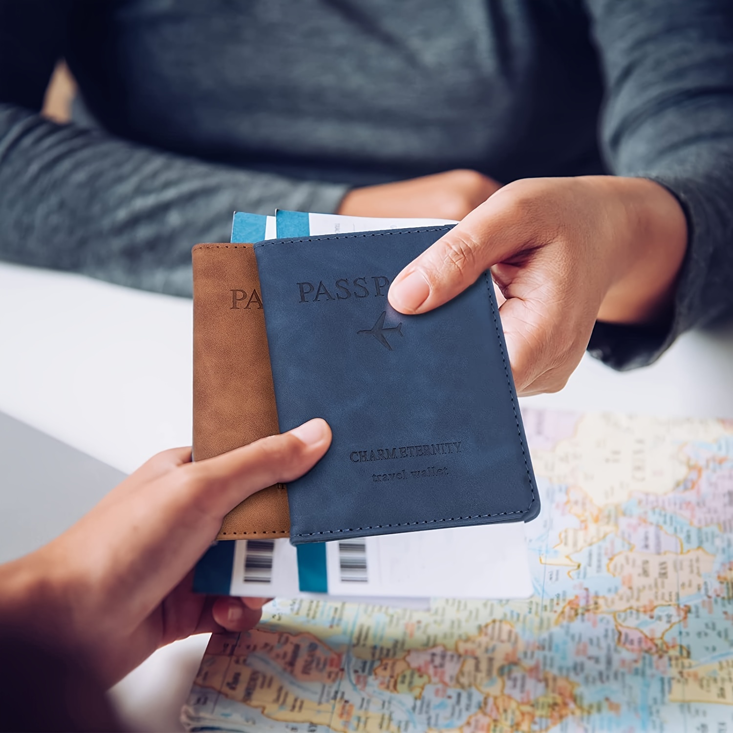 Passport and Vaccine Card Holder Combo - Passport Wallet