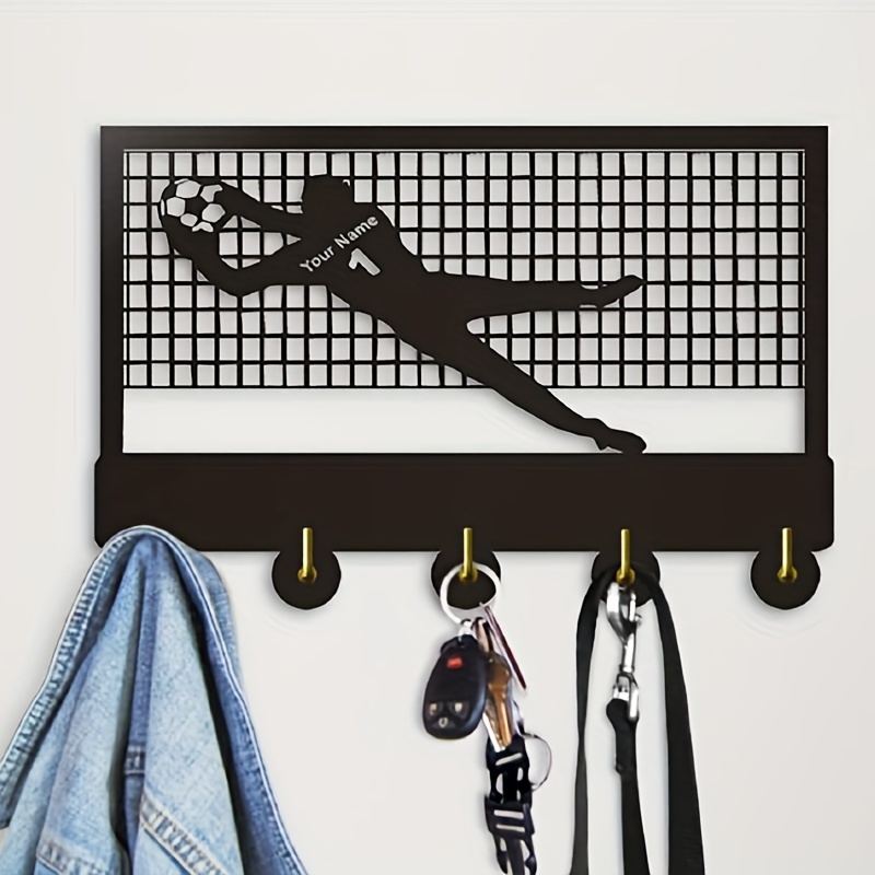 Goalie Key Hooks football themed Wall Hooks Wall Door Temu