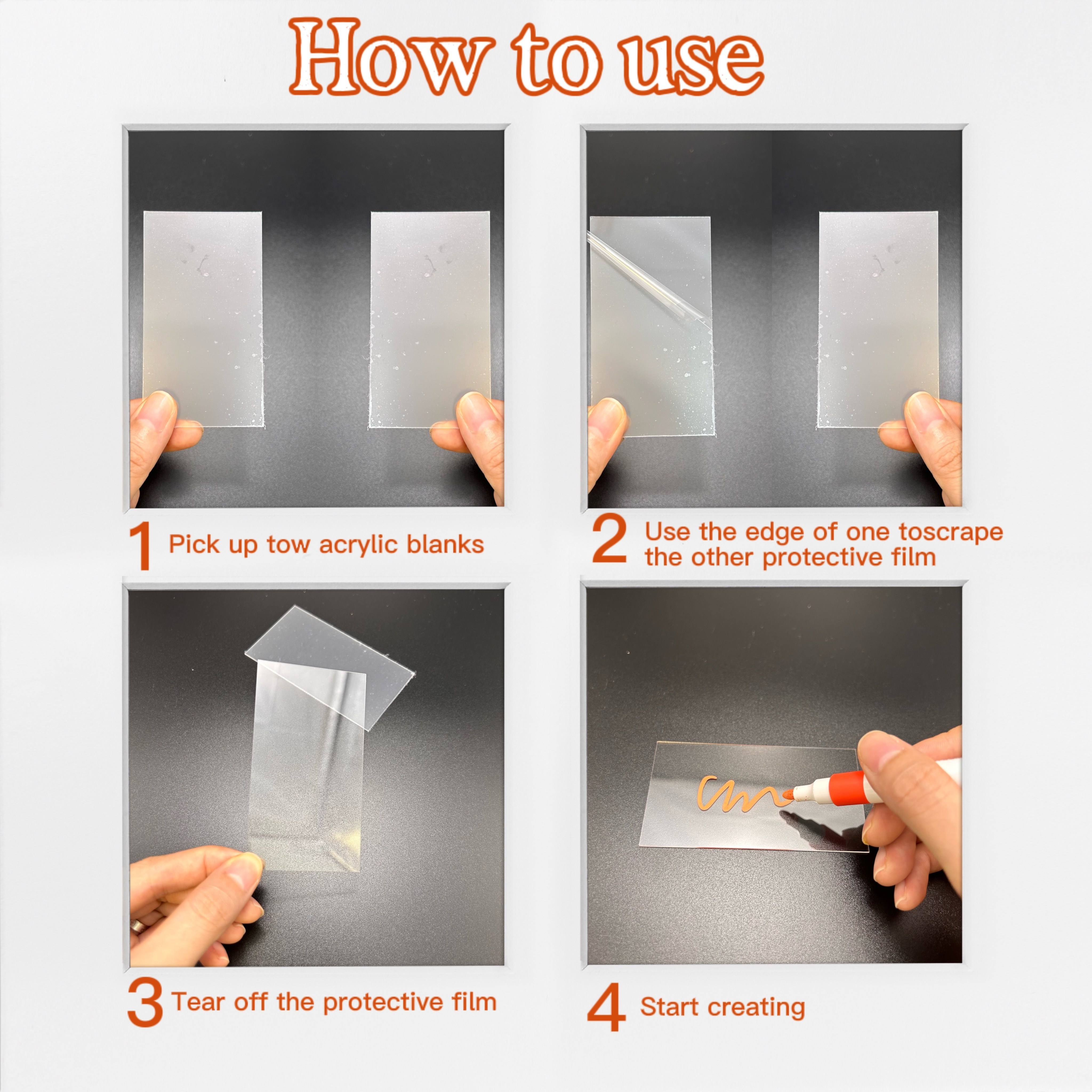 40pcs Clear Acrylic Rectangle Place Cards Blank Wedding Table Seating Chart Cards, Size: 15.5x9.5x2.3CM