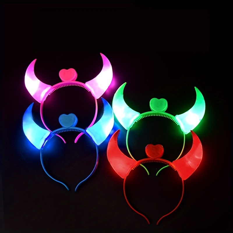 LED Devil Horns Headband Glowing Head Hoop for Halloween Cosplay