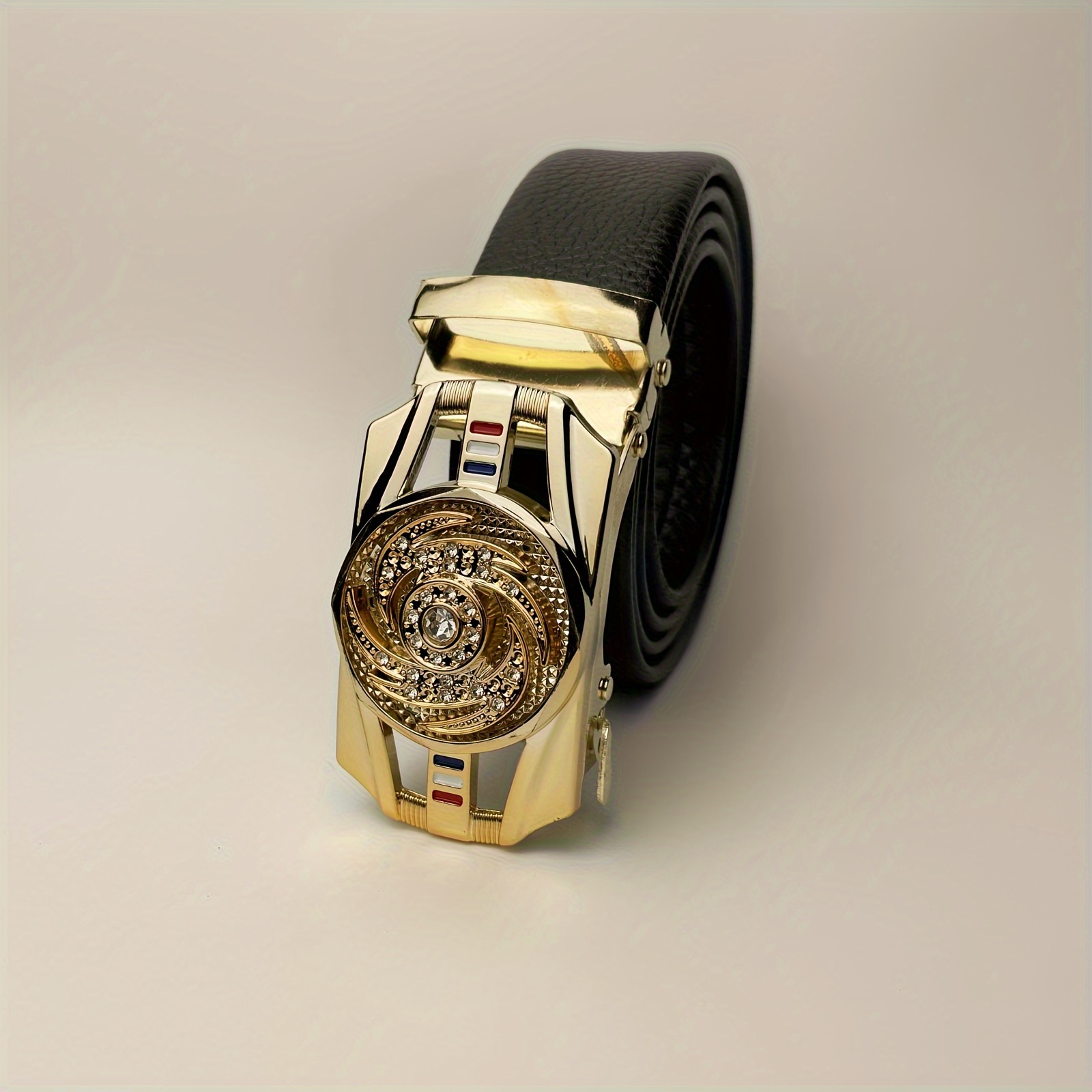 Men's Fashion Trend Turning Good Luck Black Automatic Belt - Temu