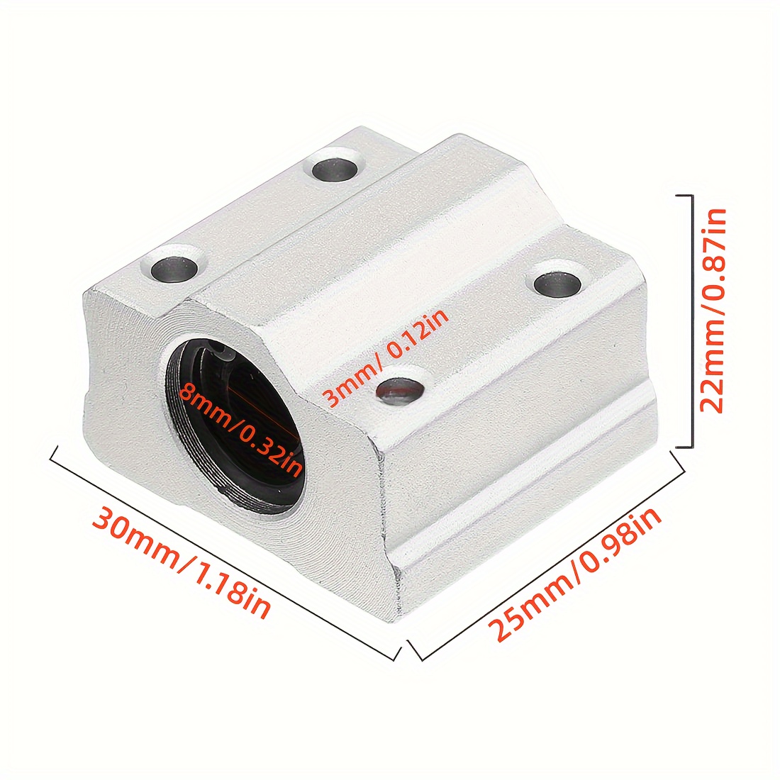Aluminum Box-style Linear Bearing Seat Scs6 16 20 - Non-electric, No Battery Required, Light Axis