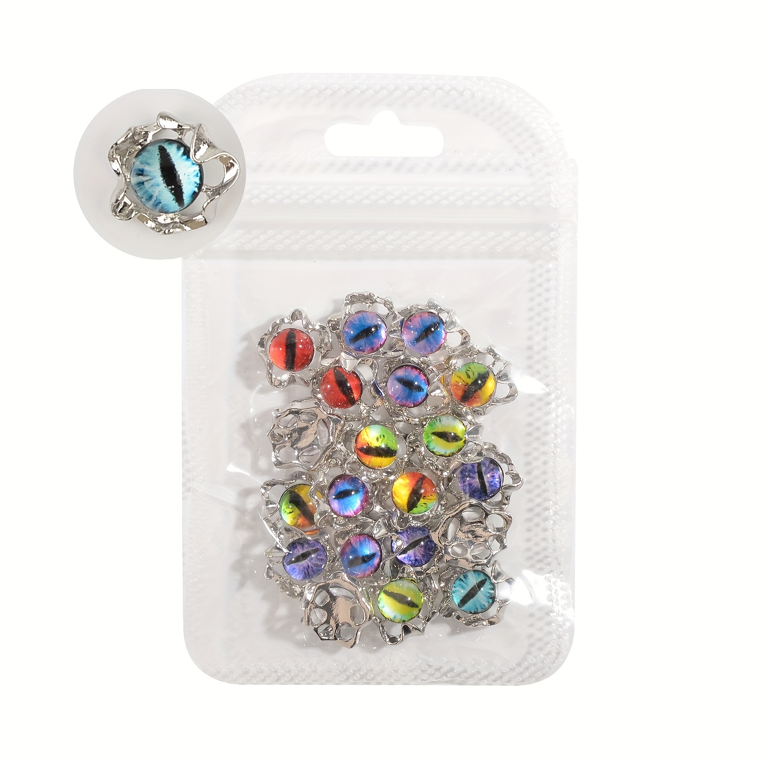 Cat Eye Nail Art Charms With Rhinestones And Pearls 3d Alloy - Temu