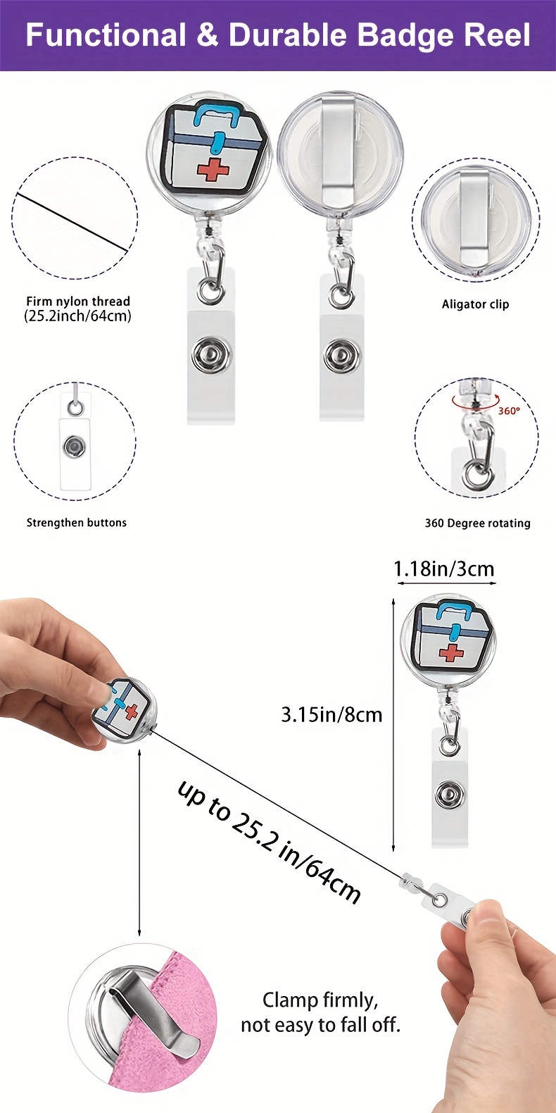 4/5pcs Porta Badge Infermiera A Scomparsa Porta Badge Infermiera Clip Per  Badge ID Porta Badge Decorativo Retrattile Con Clip Per Infermiera Medico  Insegnante Studente - Temu Italy