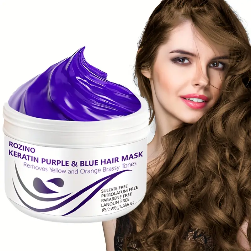 Keratin Purple Hair Mask Suitable For Blonde Platinum Bleached Silver Gray  And Brass Hair To Remove Yellow Tones Reduce Brass - Beauty & Health - Temu