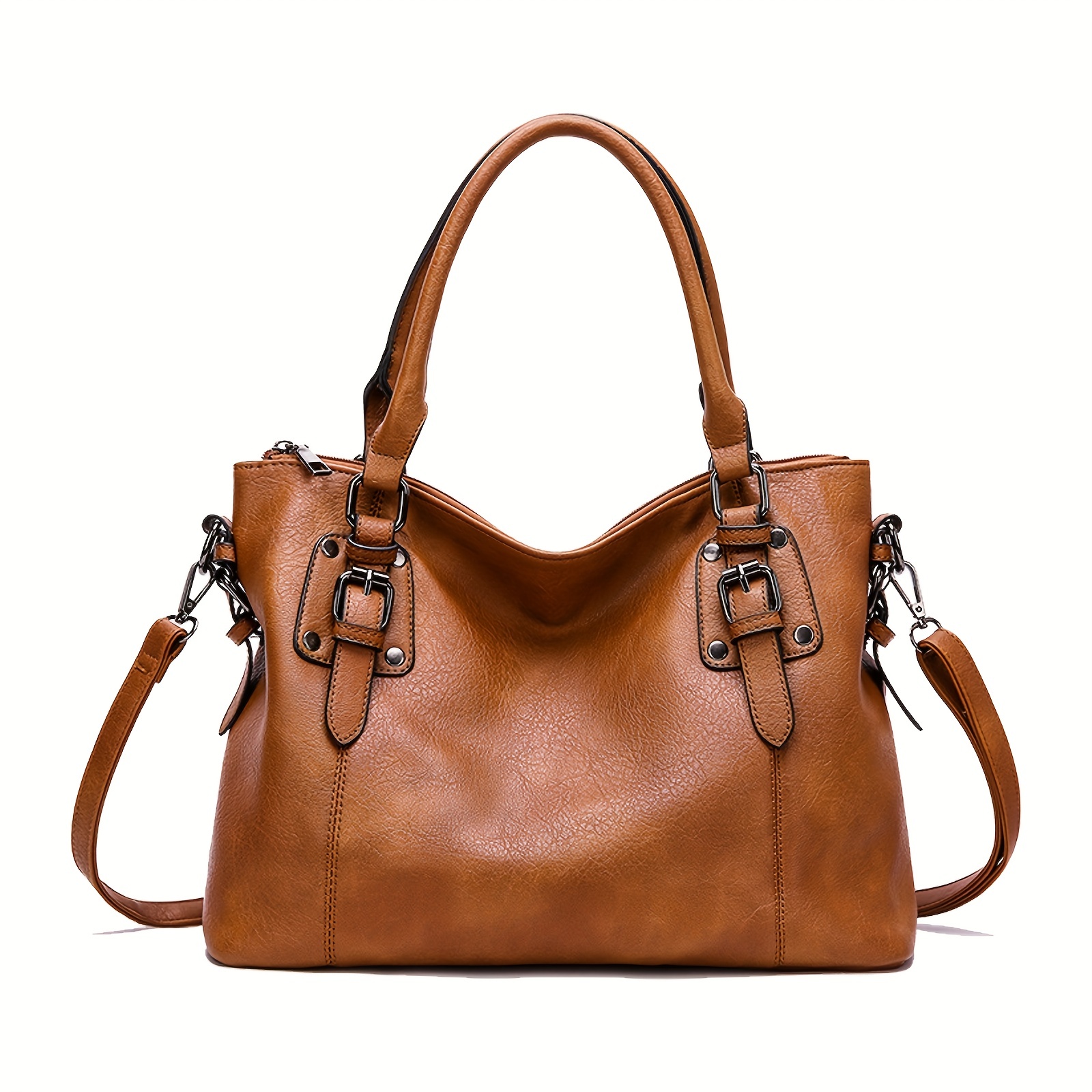 Women Handbags Tote Bag Soft Leather Retro Designer Large Capacity Multi-Pocket Casual Ladies Shoulder Crossbody Bag Mother's Day Gift Adjustable