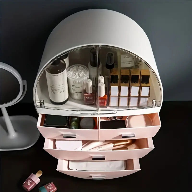 1pc dustproof cosmetic storage box desktop multi layer drawer storage box cosmetic lipstick eyebrow pencil storage container large capacity makeup organizer vanity decor Product details 3