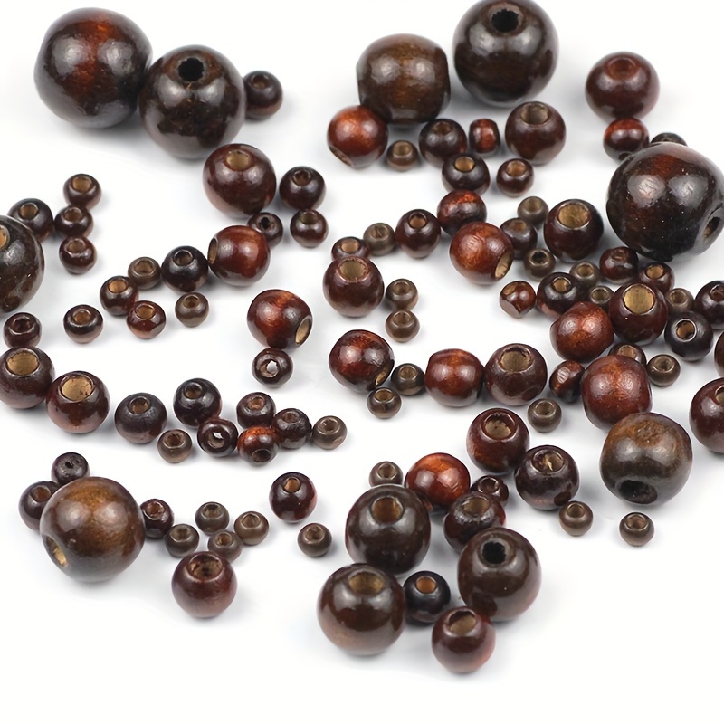 Coffee Colored Wooden Beads With Hole For Diy Jewelry - Temu