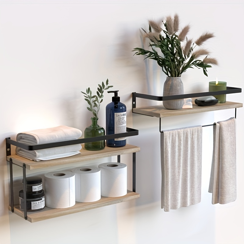 Rustic shelf with online towel bar