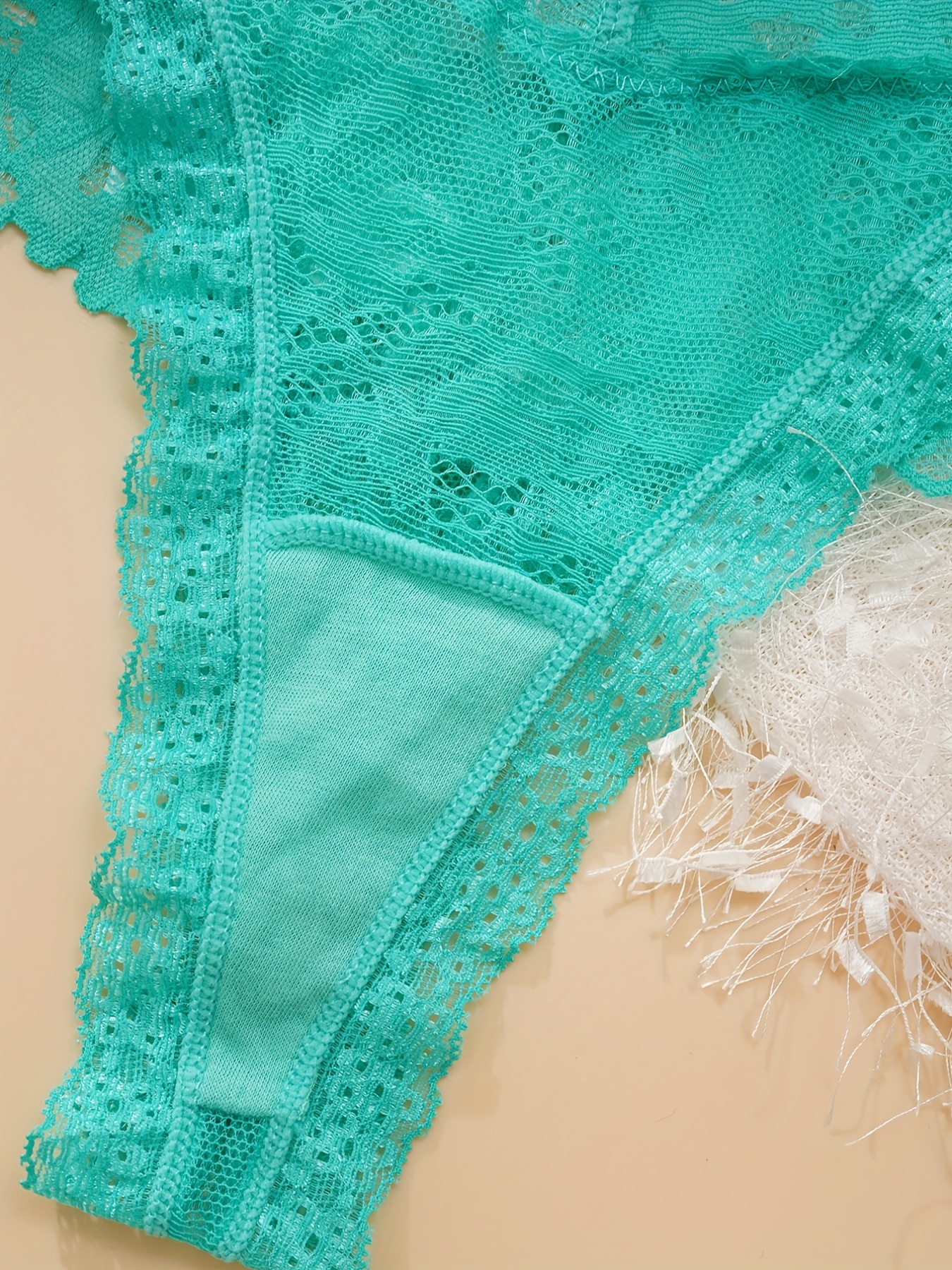 LACE THONGS TURQUOISE