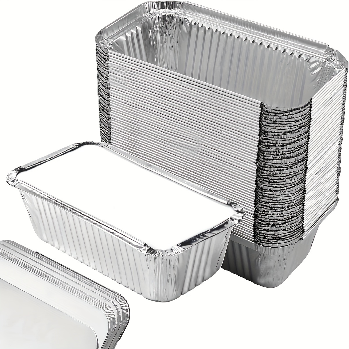 Set of 10 Mini Disposable Aluminum Foil Loaf Pans