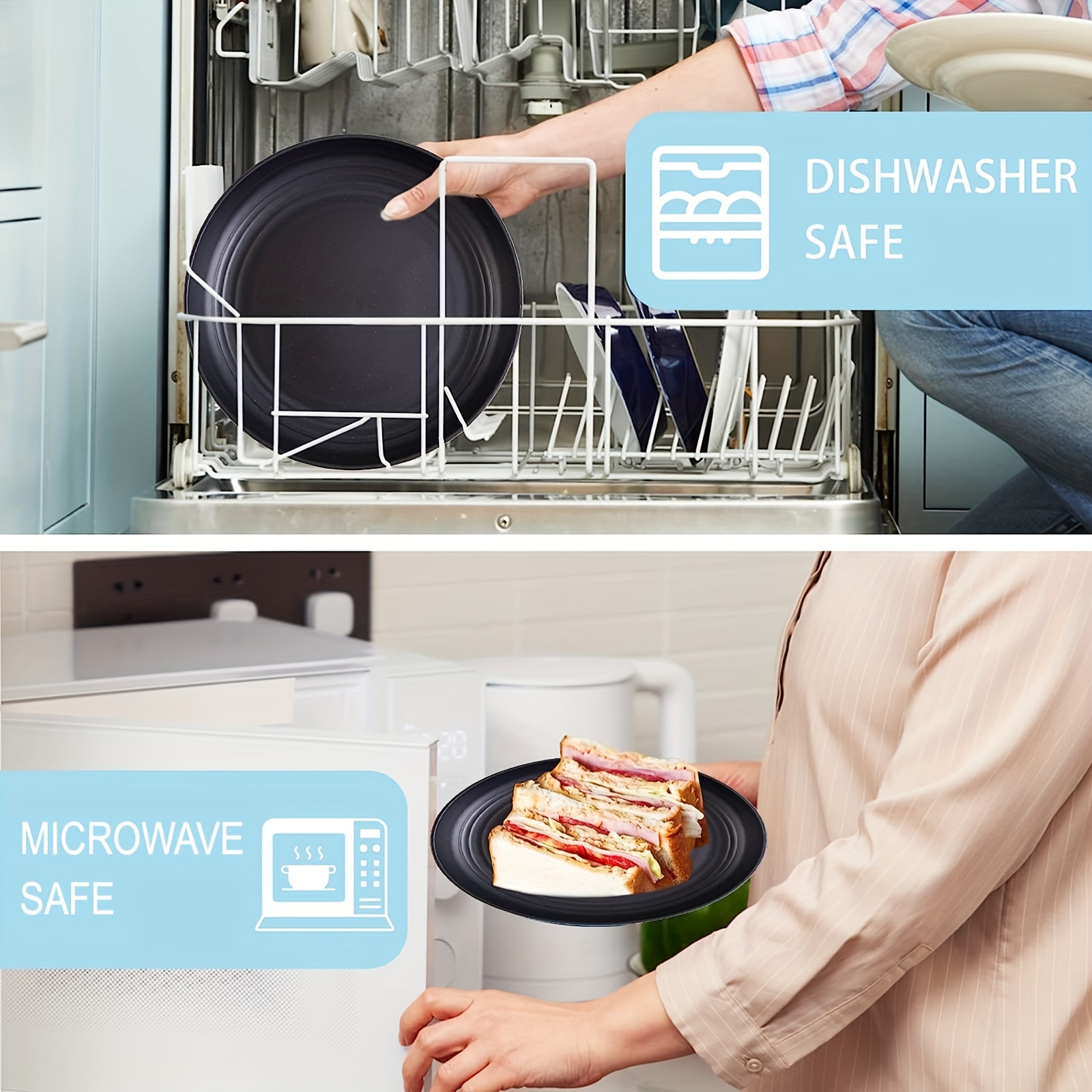 Unbreakable Plastic Plates Microwave Dishwasher Safe Perfect - Temu