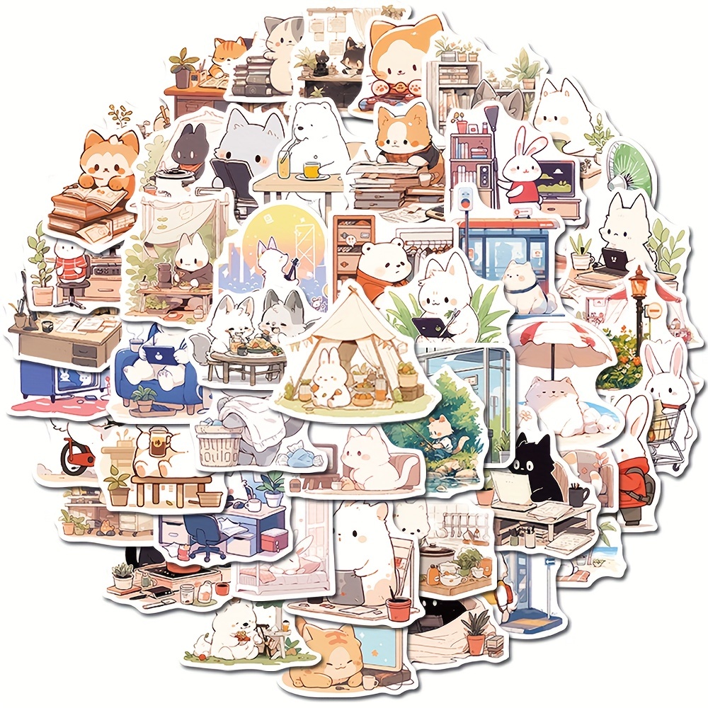 Pegatinas Teclado Bonitas Anime Dibujos Animados Letras En - Temu