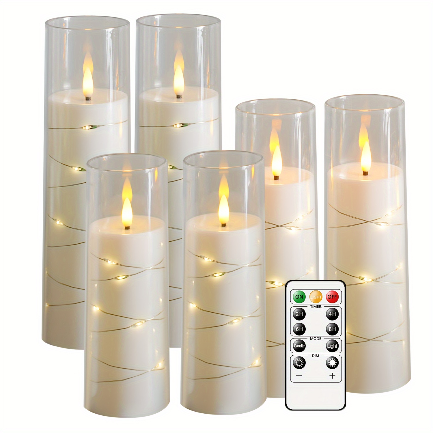 FREEPOWER 3 Bougies LED Or avec Guirlande Lumineuse, avec Télécommande  Minuterie, Flamme Vacillante, Fonctionne sur Piles, Sans Flamme, Blanc  Chaud