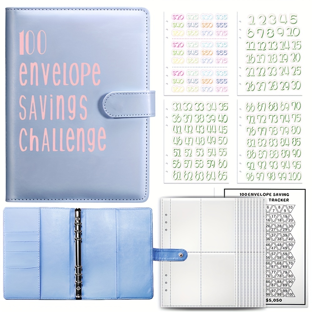 100 Envelopes Money Saving Challenge Binder Budget Binder - Temu