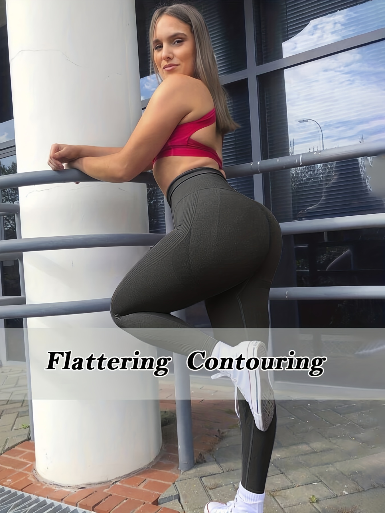 Women Gym Butt Contour Leggings High Waist Butt Lifting Yoga Pants Workout  Pants
