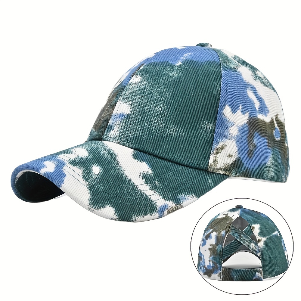 Rainbow Tie Dye Ponytail Baseball Cap Dad Hat