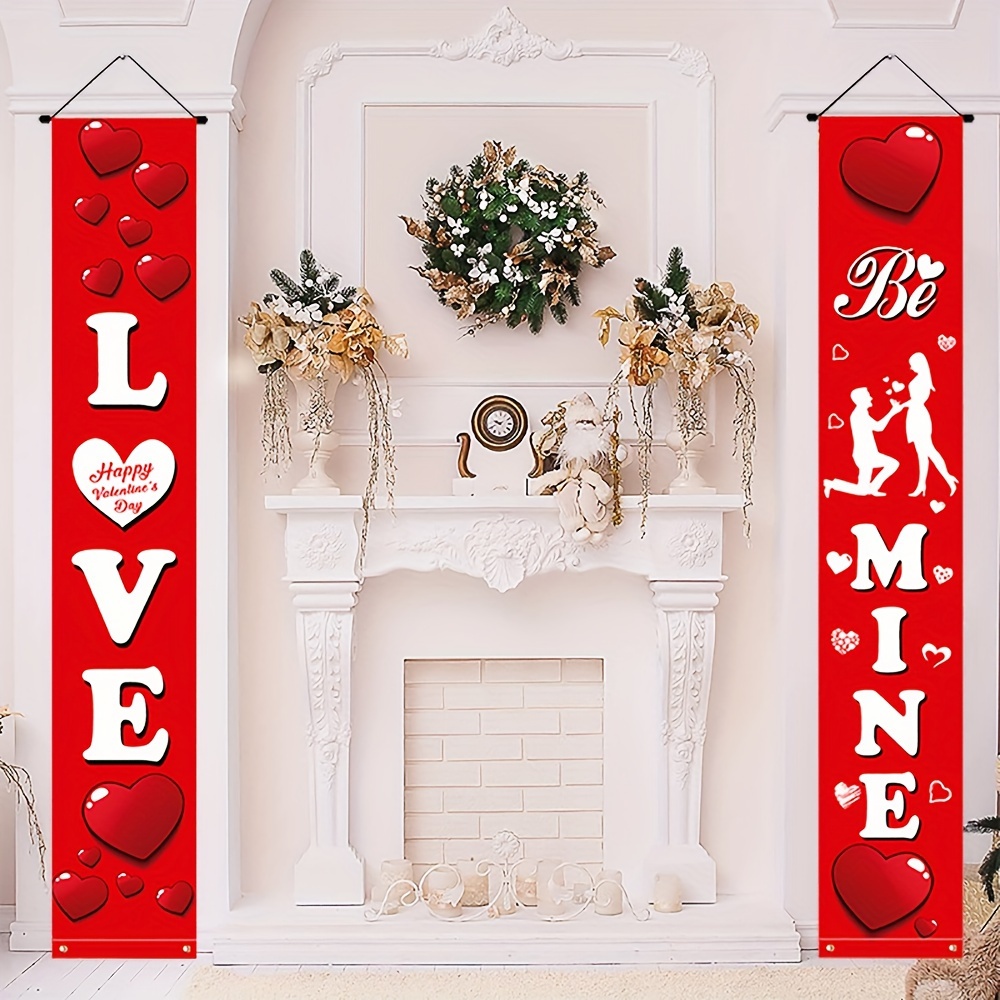 Be Mine Banner / Valentines Decorations / Valentines Day Home Decor /  Chevron Stripe Valentine Decor/ Valentines Day Photo Prop 