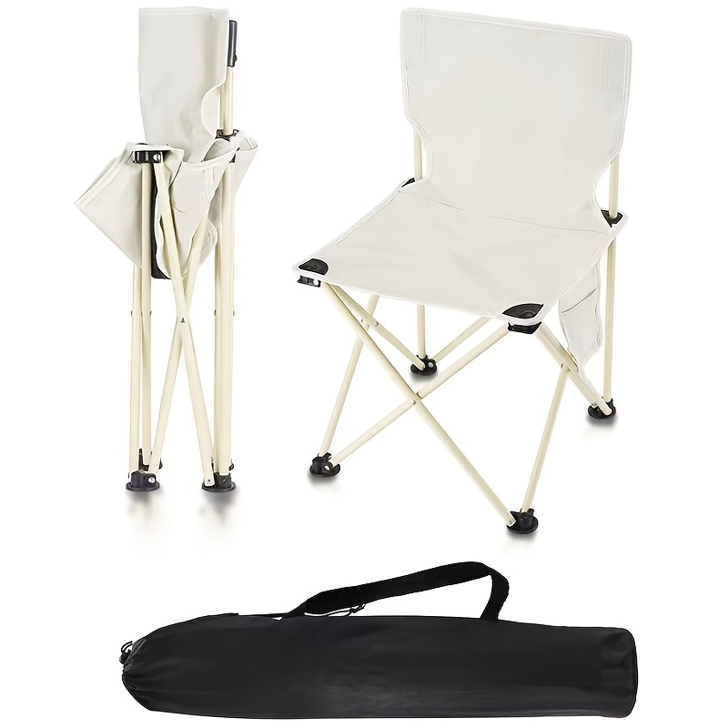  liyuzhu Taburete plegable portátil para camping, asiento  plegable, silla de pesca pequeña, taburete plegable ligero con pies planos  estables y bolsa de transporte, ideal para acampar (color B: B) : Patio