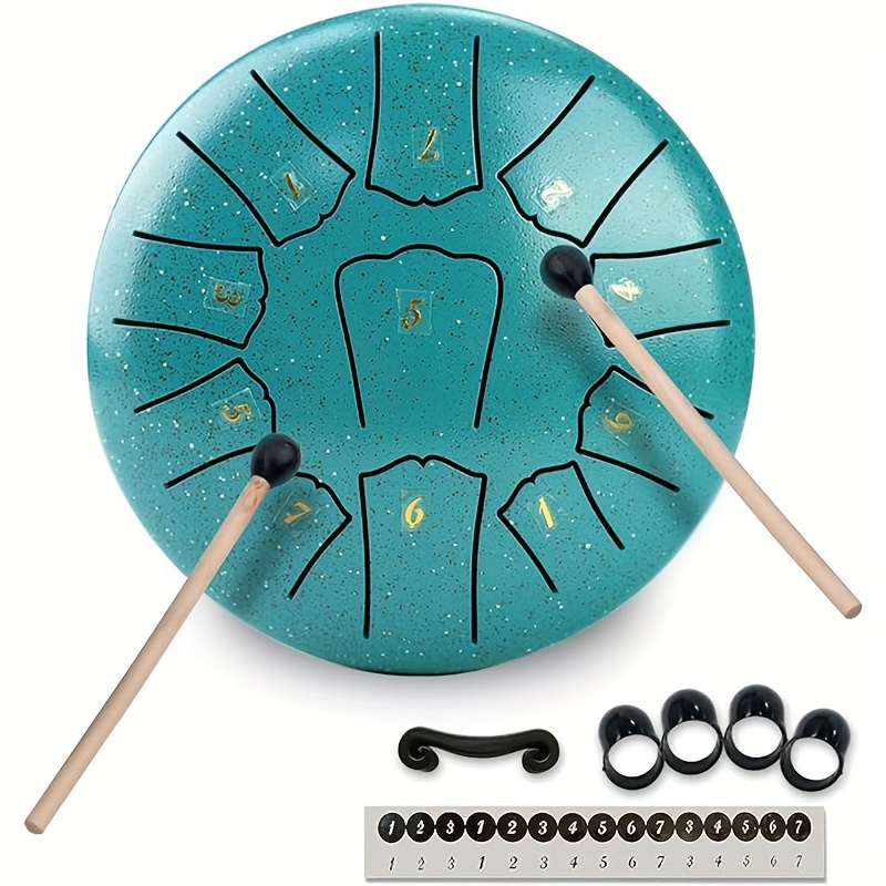 Tambour de langue en acier pour enfants, petit tambour en acier de 6 pouces  à 8 notes pour l'apprentissage de la musique, tambour de langue en acier  pour 1 à 5 ans