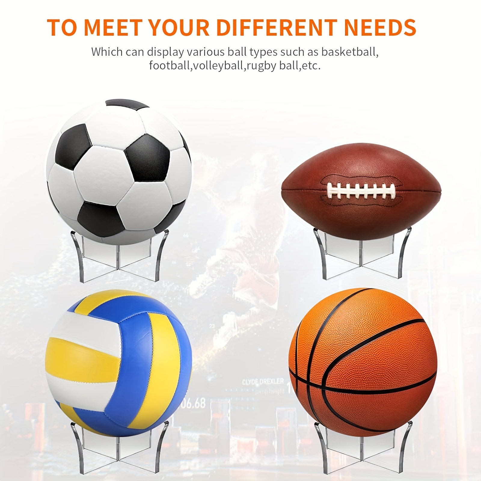 Soporte para pelotas de fútbol, bambú hecho con soporte para  balón de fútbol, adecuado para baloncesto, voleibol, béisbol y golf, soporte  de exhibición con absorción de olores, soporte de exhibición 
