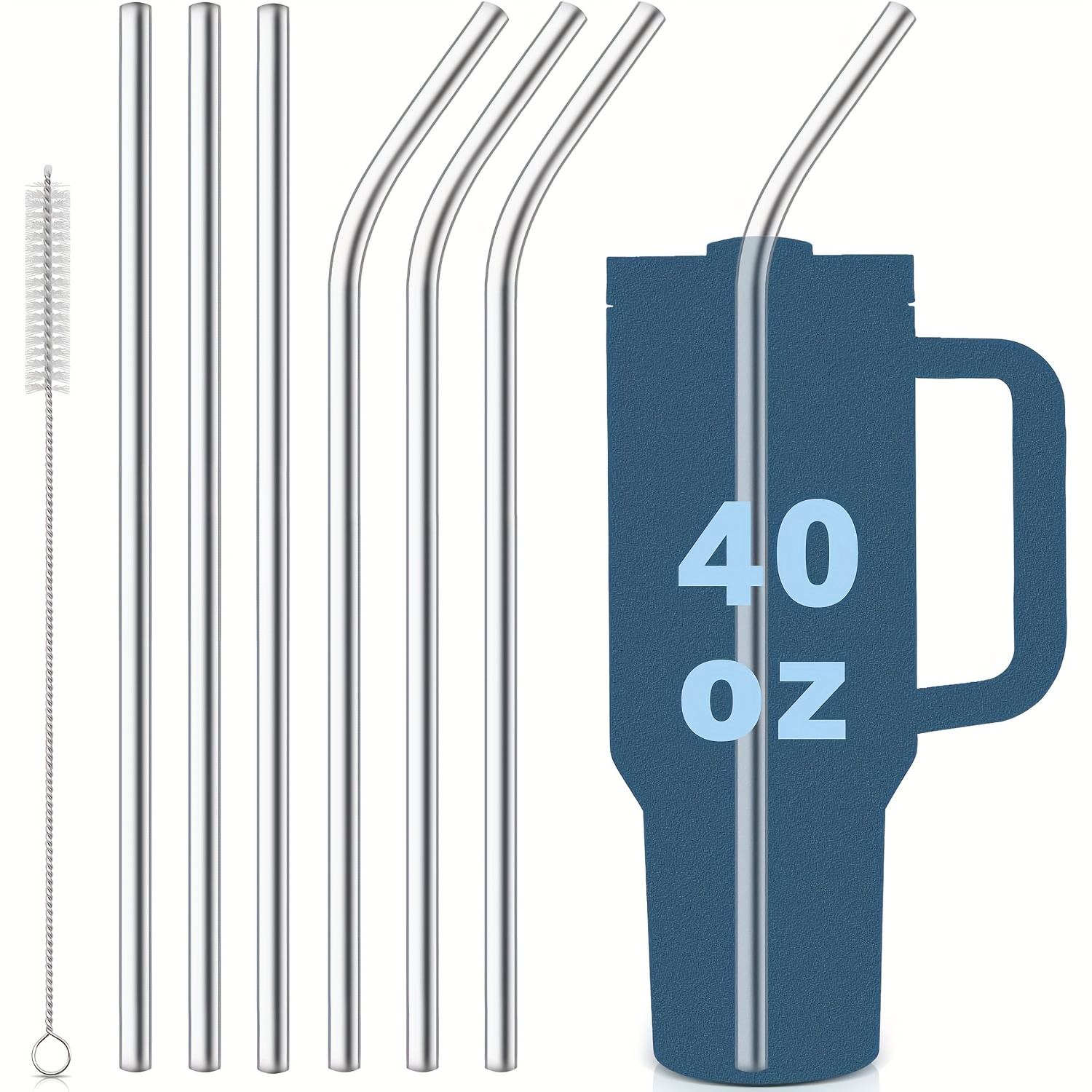 Straw, Replacement Straw For Stanley Cup Accessories, Reusable Straws,  Compatible With Tumbler, Extra Long Straws With Cleaning Brush For  Smoothies, Iced Coffee, Dishwasher Safe, Kitchen Accessaries, Party  Supplies - Temu
