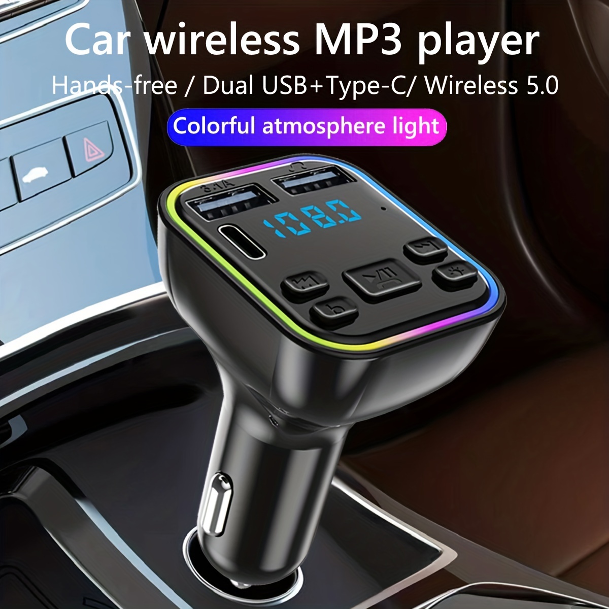 FM Transmitter Car Bluetooth 5.0 Receiver Handsfree Call Mini USB Bluetooth  Car Kit Auto Wireless Audio Car Adapter Accessories