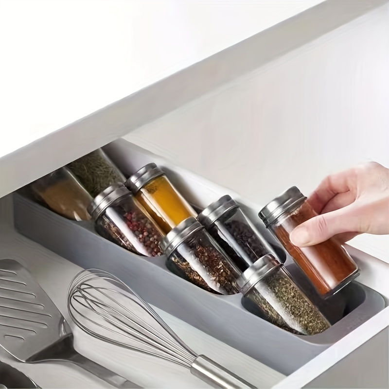 

1pc Spice Rack, Spice Storage Bottle, 8-compartment Seasoning Tank Storage Box, Seasoning Bottle Storage And Sorting Rack, Spice Storage Box, Kitchen Supplies, 15.6*3.9*1.7in