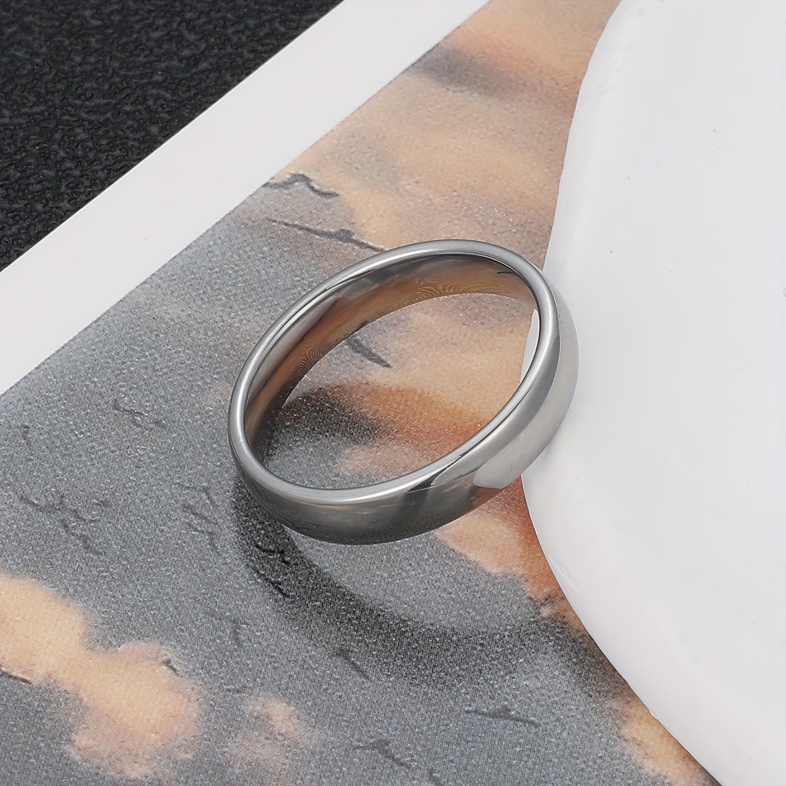 Titanium Steel Ring Non Fading Solid Ring 4 Sizes