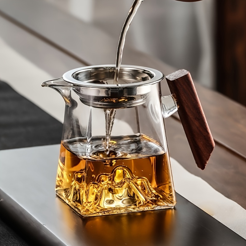 Clear Glass Tea Kettle, With Strainer Heatproof Kung Fu Tea Loose Leaf  Borosilicate Teapot With Removable Infuser - Temu
