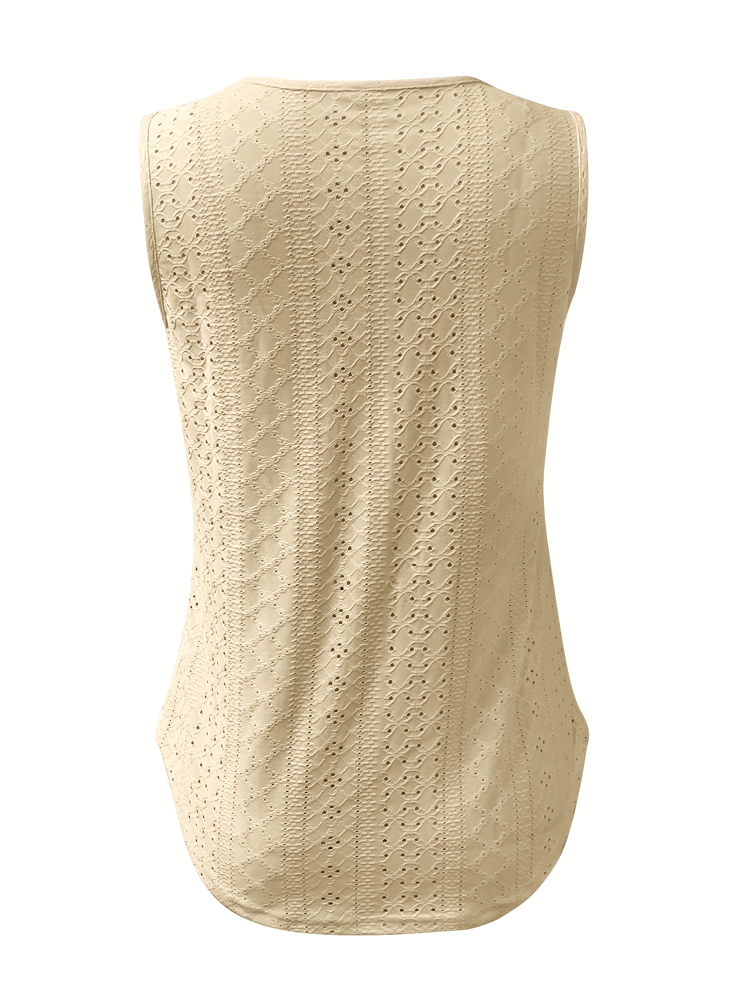 Eyelet Embroidered Tank Top Square Neck Casual Top Women's - Temu