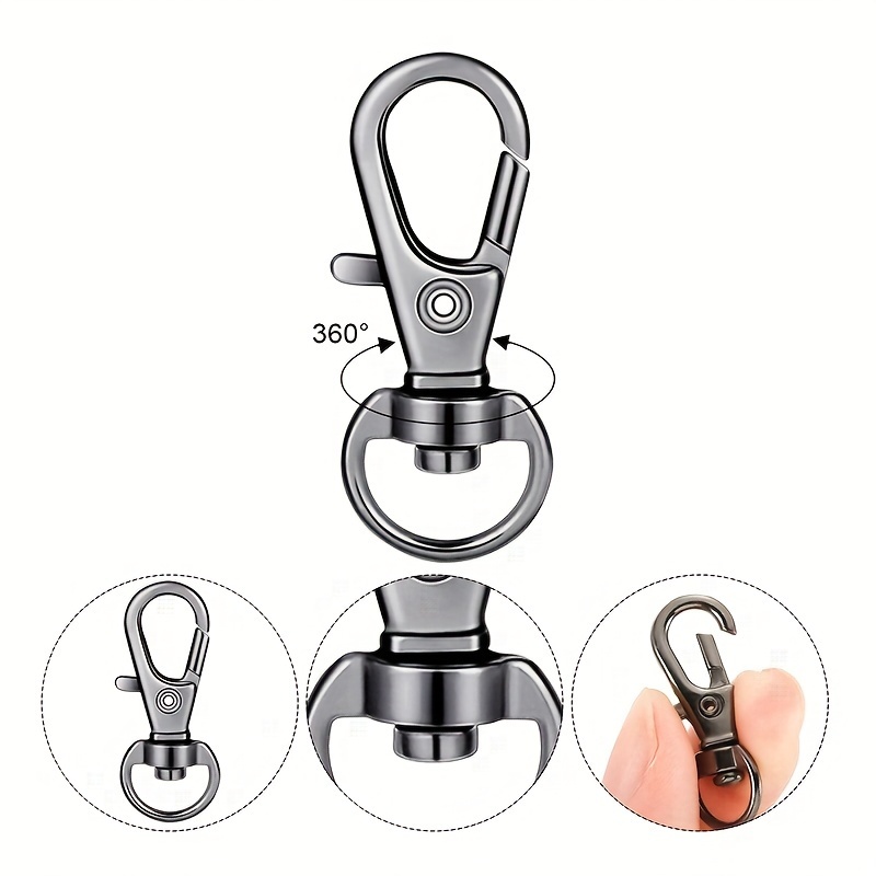 10/20Pcs Swivel Clasps Set Lanyard Snap Hooks with Key Chain Rings Keychain  Clip Hooks for DIY Necklace Bracelet Chain Supplies