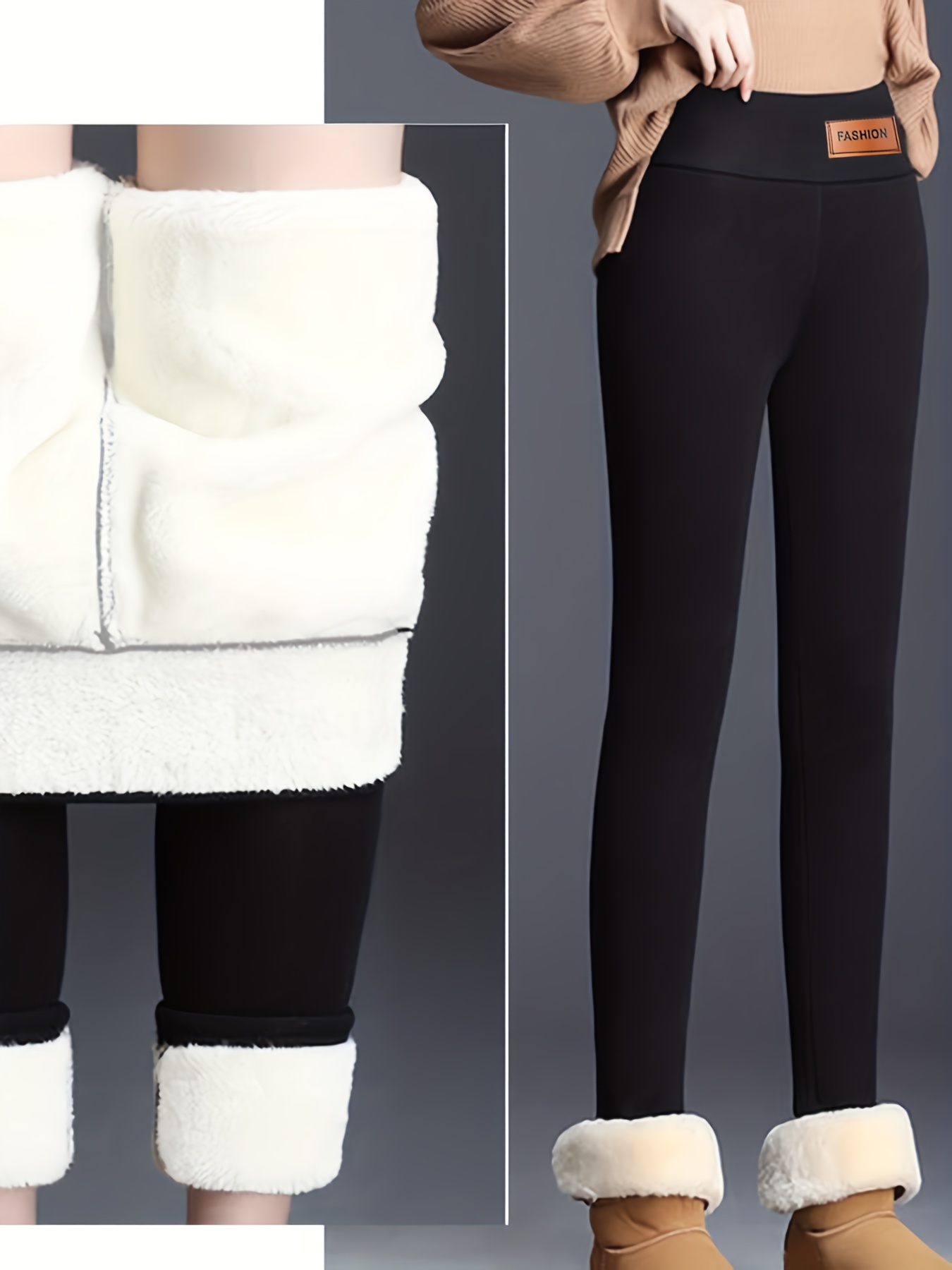 Extra Warm Ladies Legging Thermal Winter Black Thick Fur Fleece Lined  Legging
