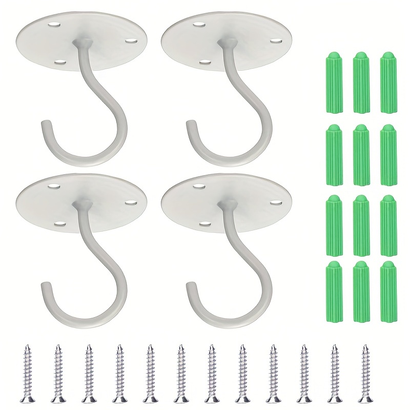 4 Packs Ceiling Hooks For Hanging Plants Heavy Duty Metal Wall Mounted  Plant Hooks Wall Hooks For Hanging Bird Feeders Lanterns Wind Chimes Lights  Cups For Indoor Outdoor Use White