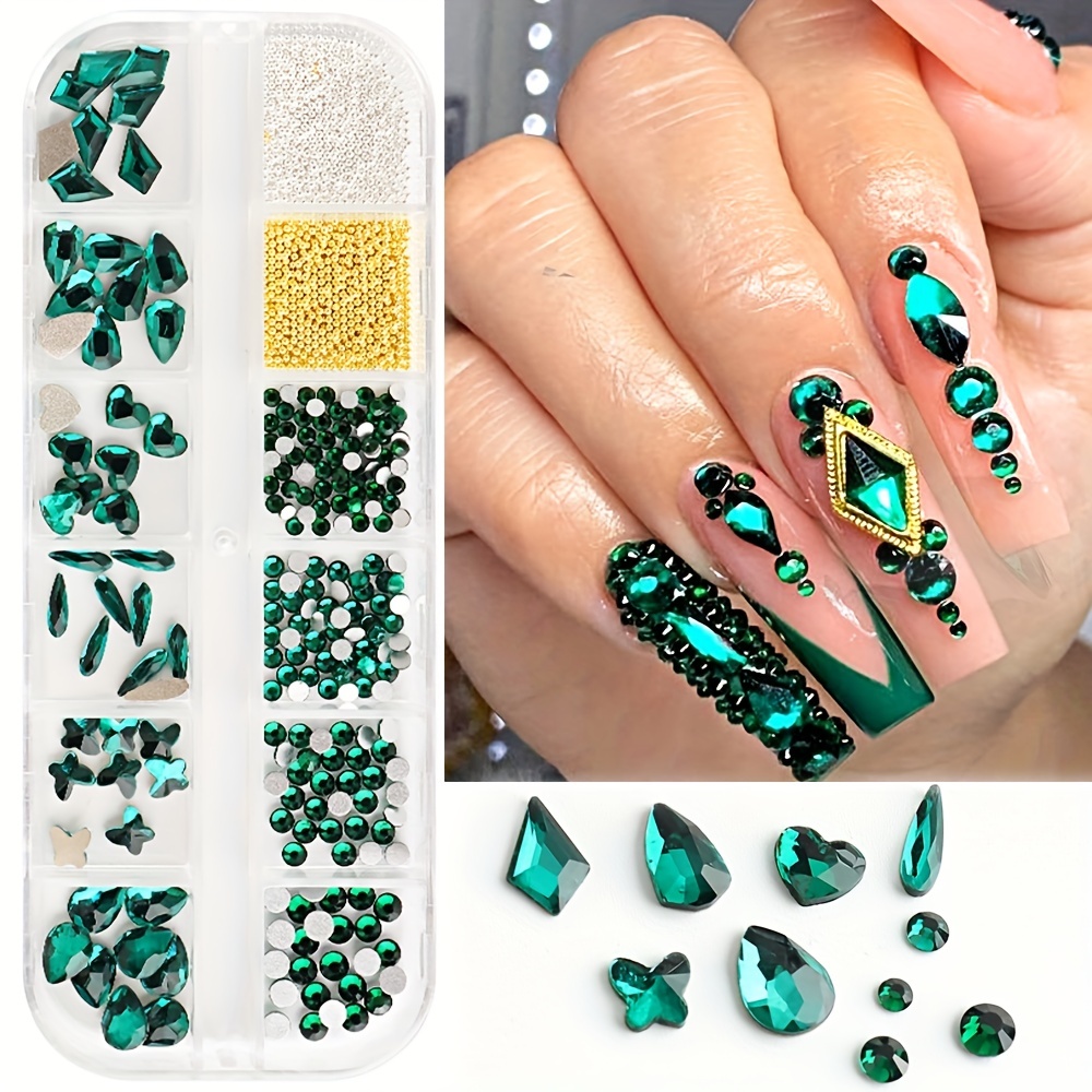 12Grid Mixed Nail Rhinestones Nail Gems Stones Nail 3D Nail Crystal For  Manicures Nail Art Supplies Accessories Nail Crystals Rhinestones Kit For  Nail