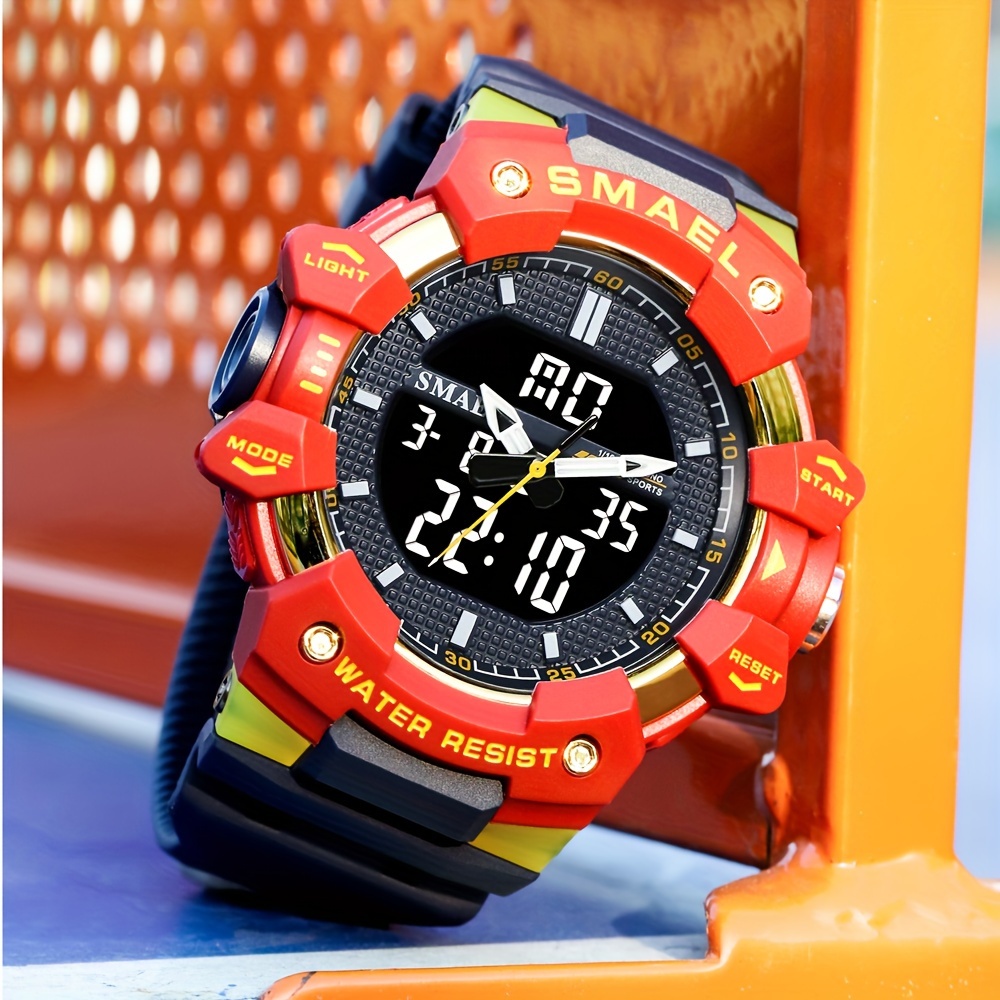 Reloj deportivo militar, a prueba de agua, con luz LED en la pantalla,  alarma, cronómetro, resistente al agua hasta 50 m de profundidad, para  hombre.