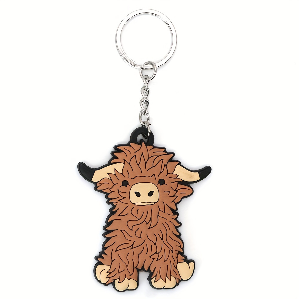 highland cow keychain