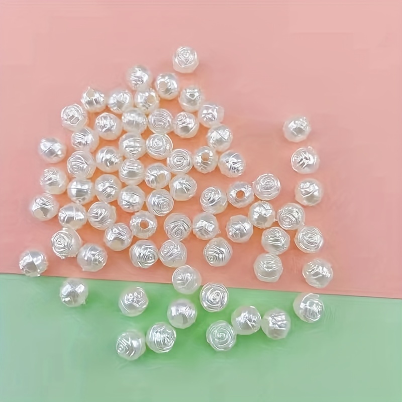 100pcs 50pcs 30pcs 10pcs baroque style 3d white rose bud resin mobile phone shell decoration accessories diy bracelet necklace holes flower beads hair accessories nail art ornaments can make christmas candy apple box decoration hand thanksgiving gift