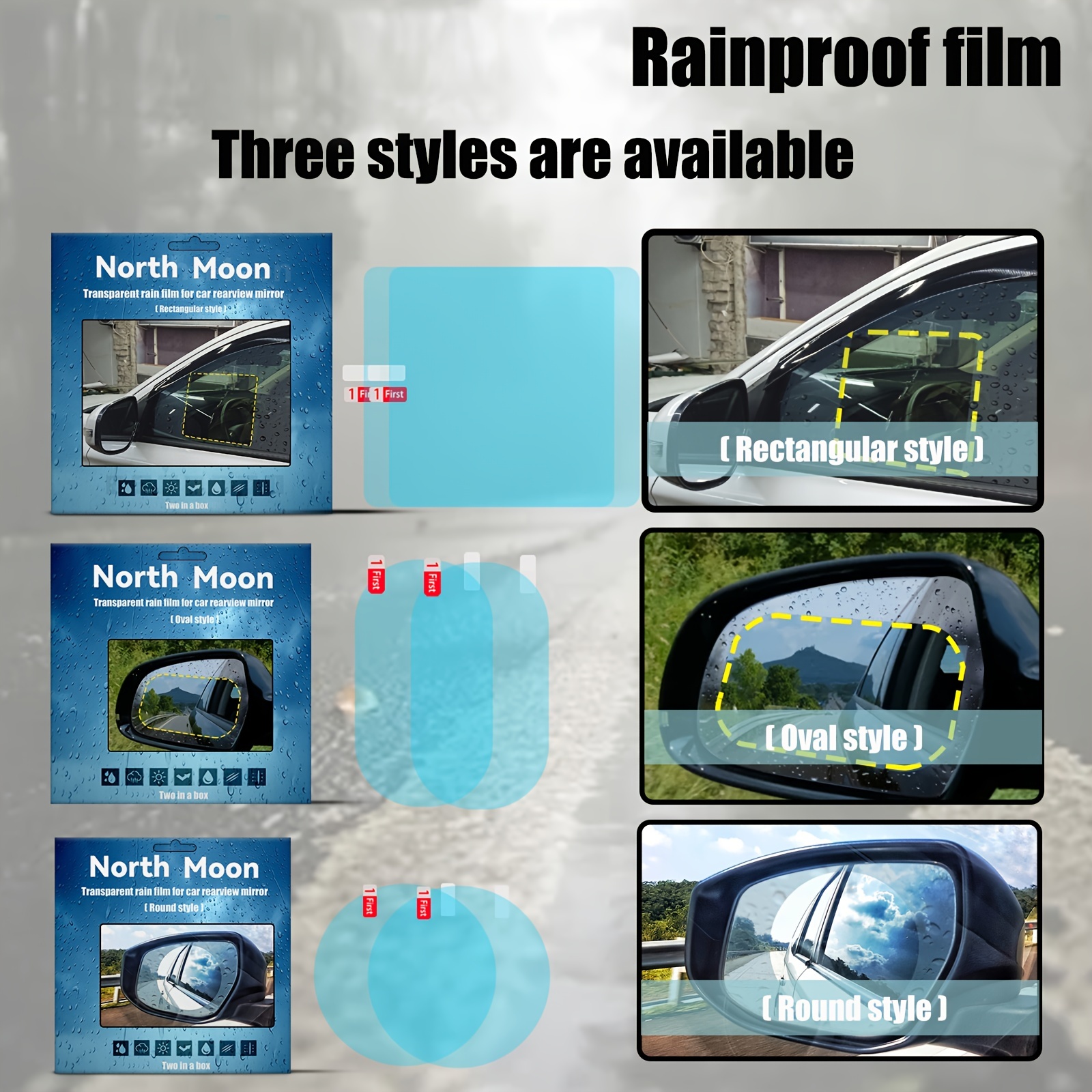Rain Proof Film Automobile Rear view Mirror Anti Fog Water - Temu