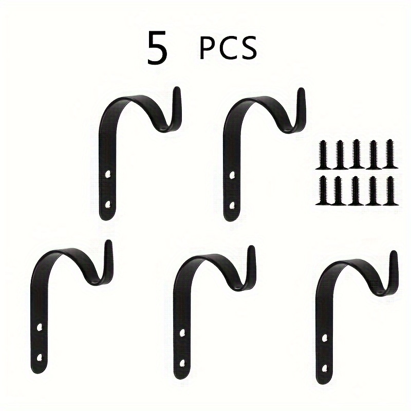 2/5/10pcs Black Metal Wall Hooks, Perfect For Plant Hangers Lights,  Artworks & More, Vintage Home Decor For Indoors & Outdoors, Screws Included, Shop Now For Limited-time Deals