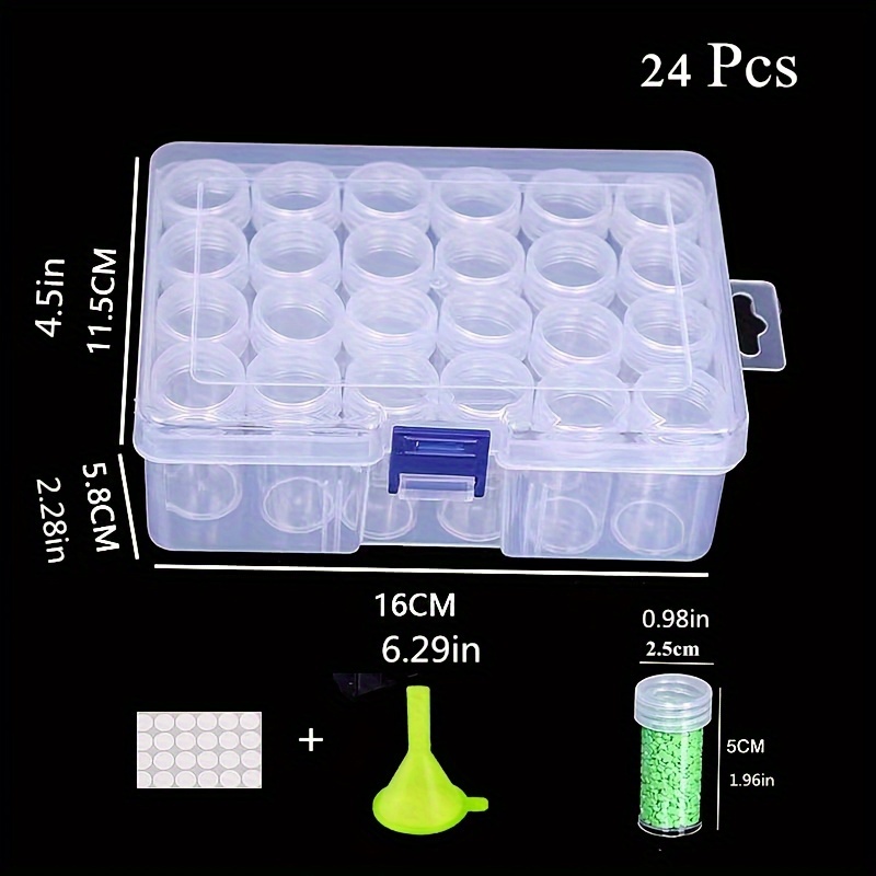 12pcs 0.98x1.1inch Plastic Beads Containers Cylinder Plastic Bottle For  Beads Jewelry Small Item Storage Jar, Capacity: 5ml(0.17 Fl. Oz)